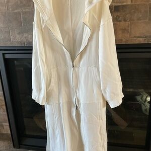 Free People Cream Hooded Jacket